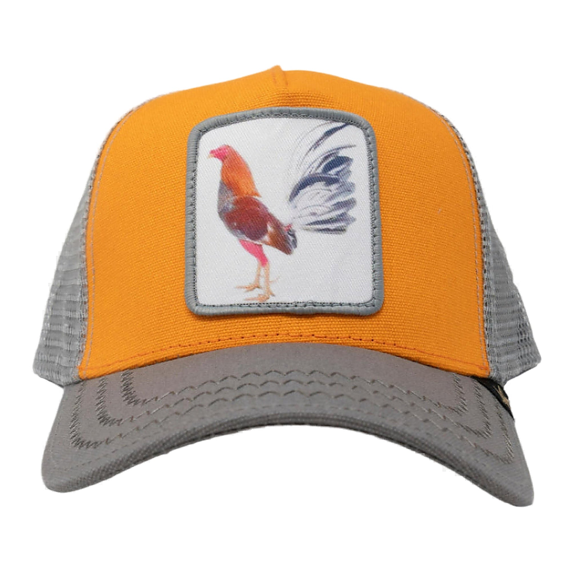 Gold Star Rooster Trucker Hat - Orange