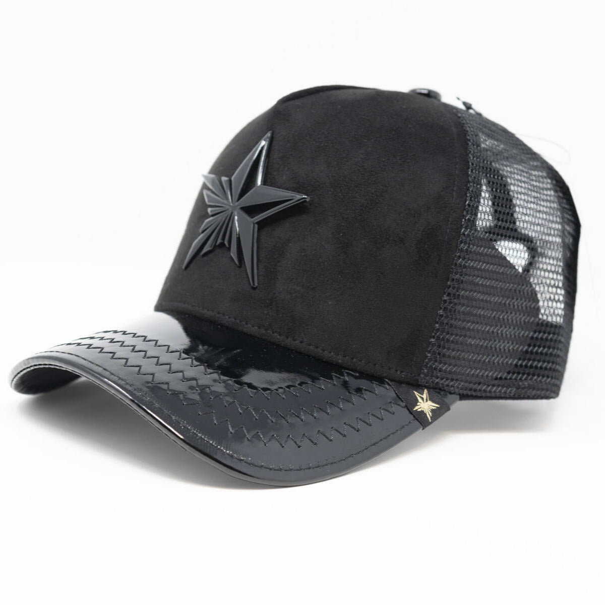 Gold Star Star Trucker Hat - Black