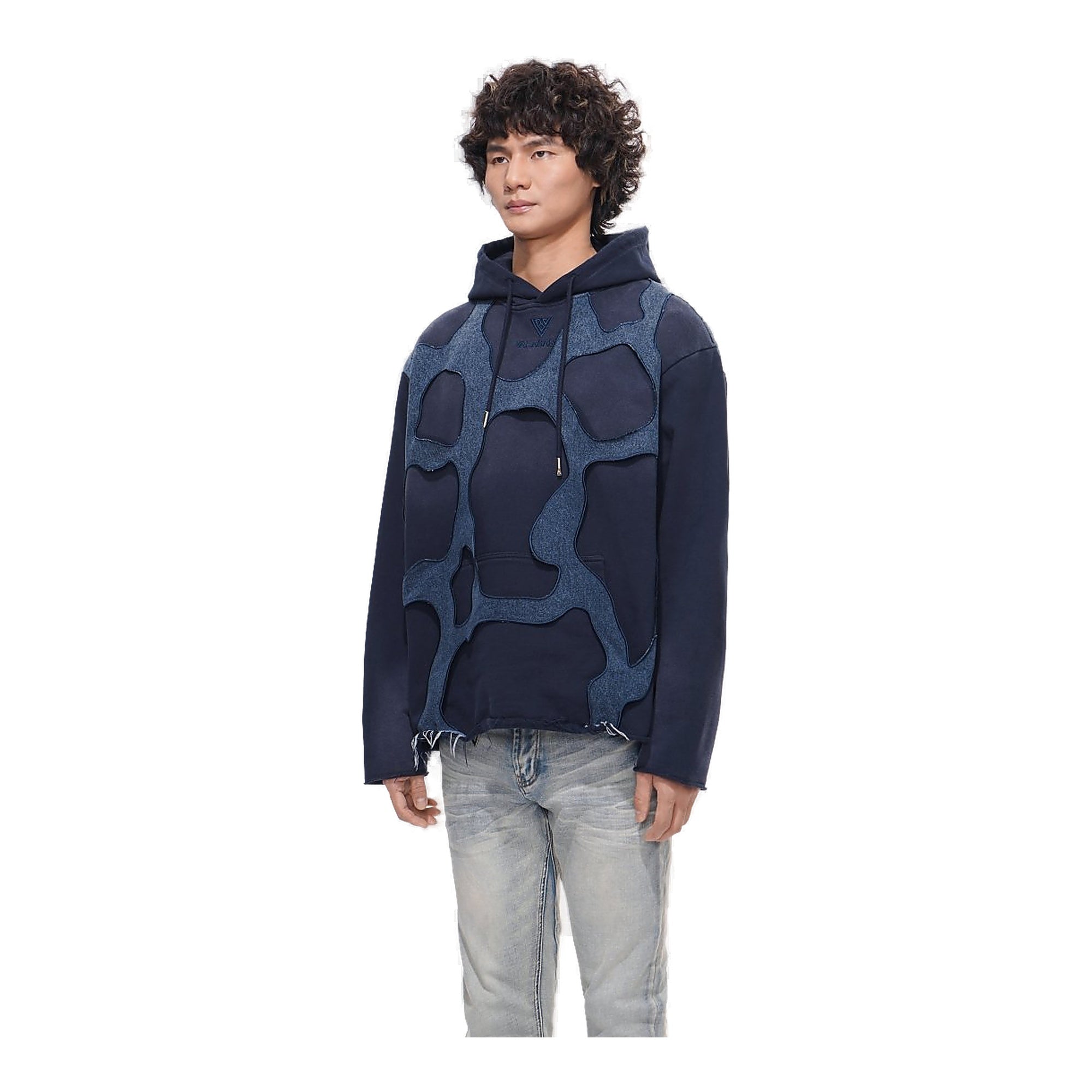Valabasas Cappa Textured Panel Hoodie - Navy
