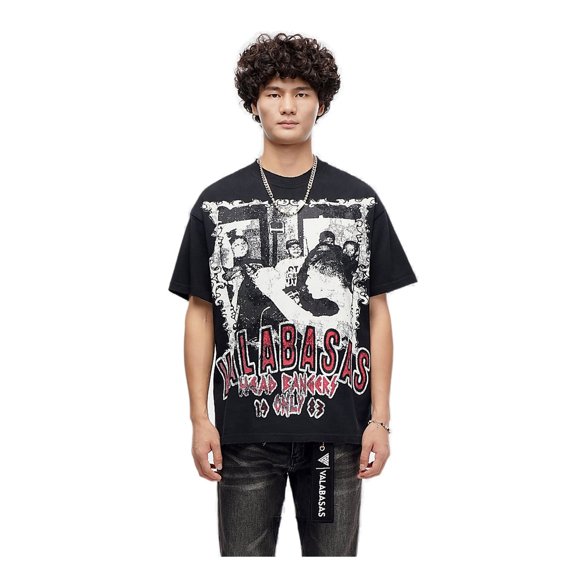 Valabasas Head Bangers T-Shirt - Distressed Graphic Black