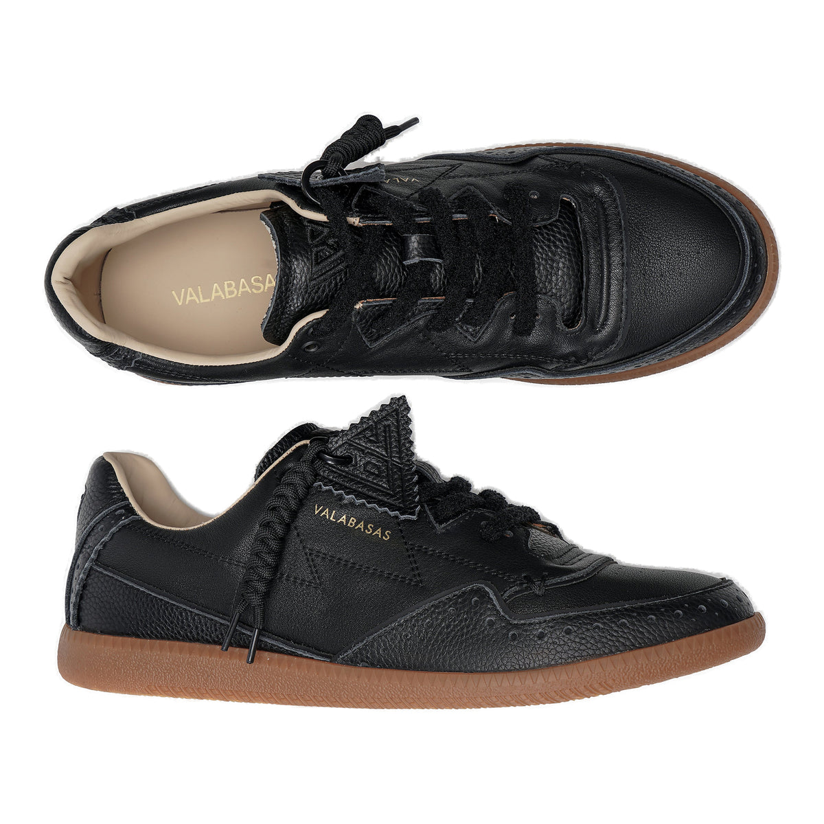 Valabasas Abel Sneakers - Braided Lace Black Leather