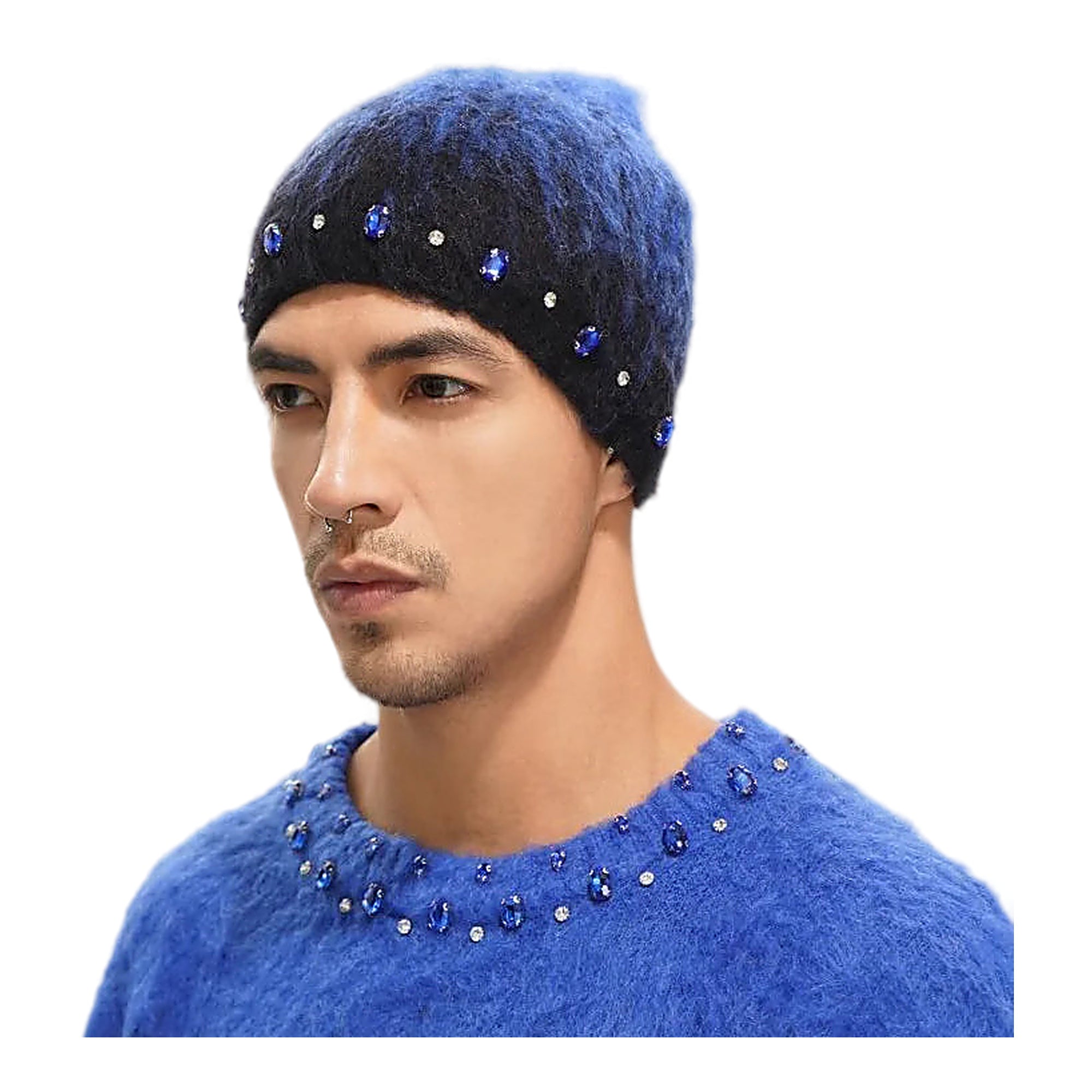 Valabasas Gemstone Beanie - Mohair Blue