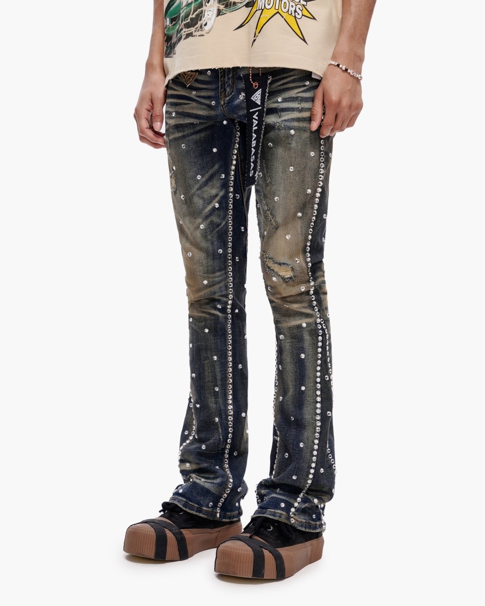 Canal Stacked Vintage Blue Wash Jeans - Valabasas