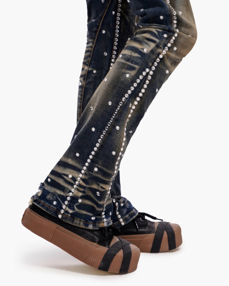 Canal Stacked Vintage Blue Wash Jeans - Valabasas