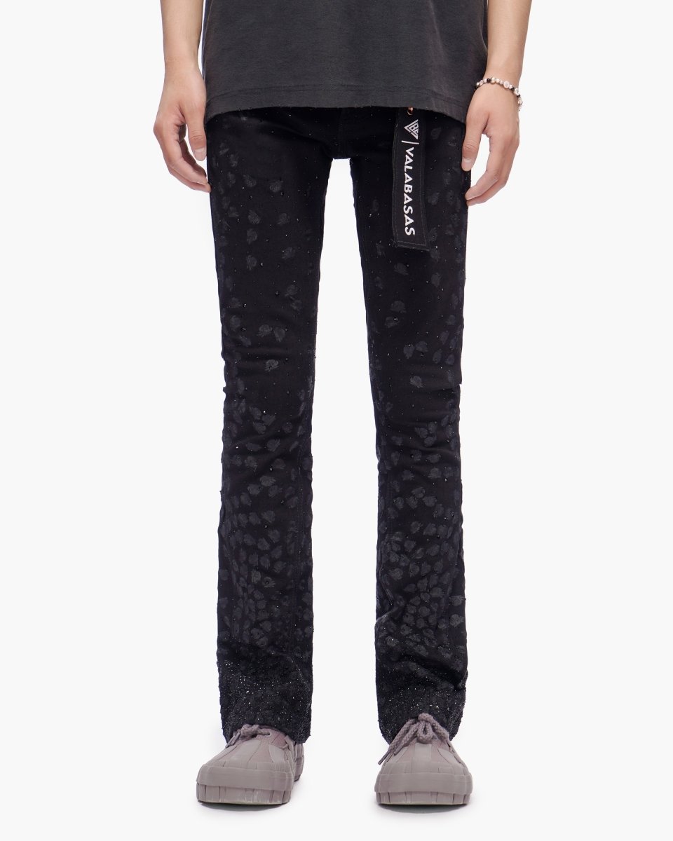 Canite Stacked Jet Black Jeans - Valabasas
