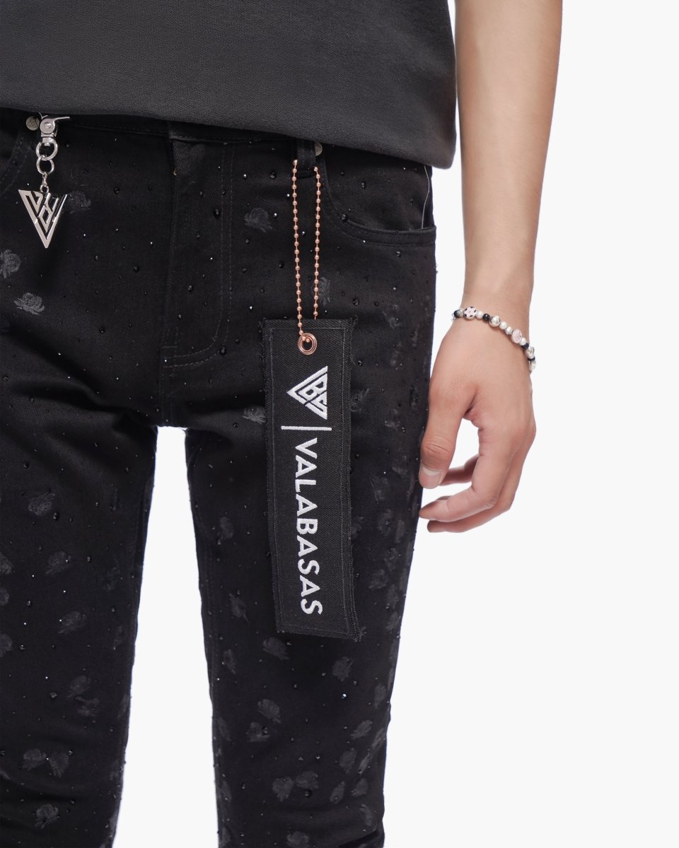 Canite Stacked Jet Black Jeans - Valabasas