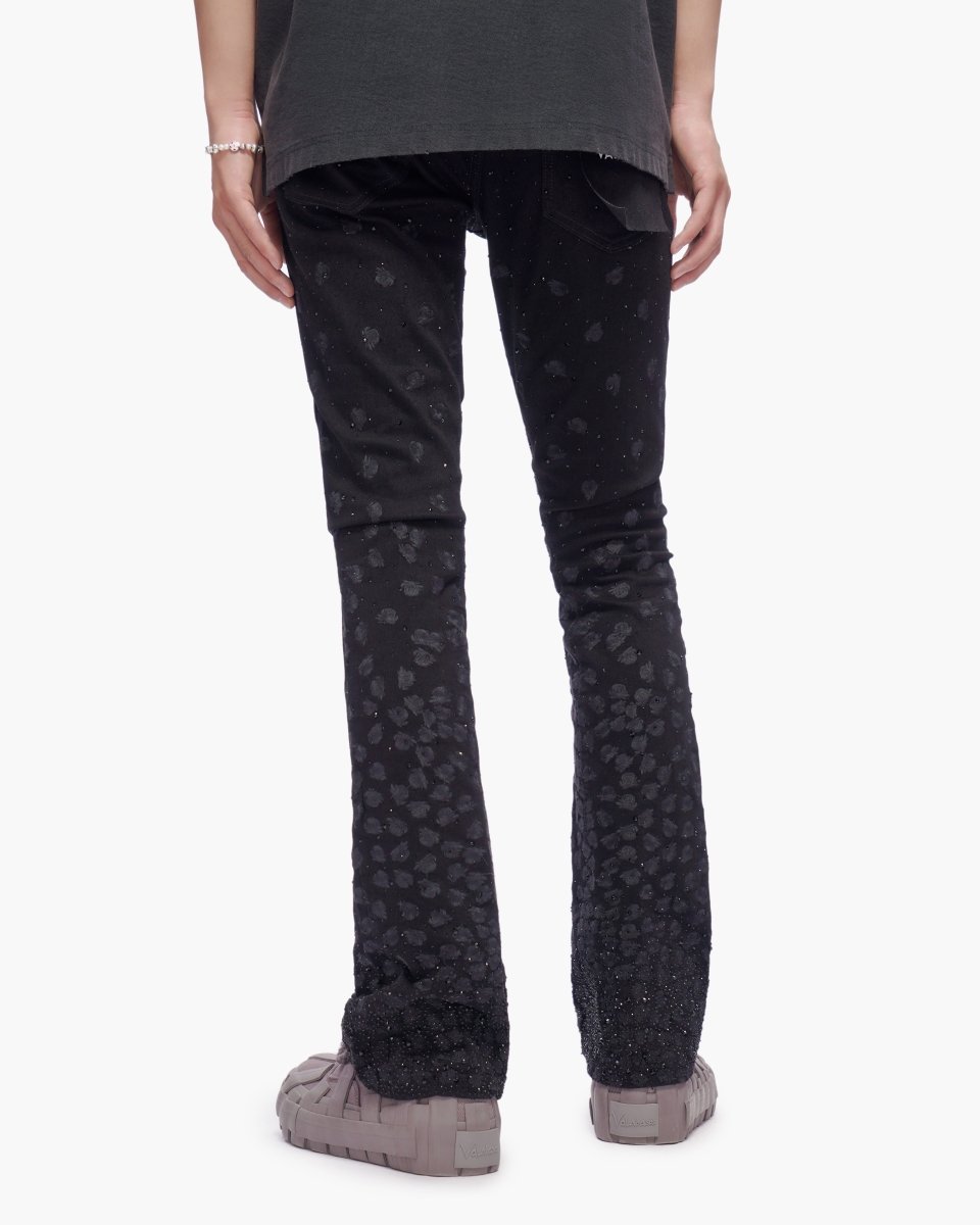 Canite Stacked Jet Black Jeans - Valabasas