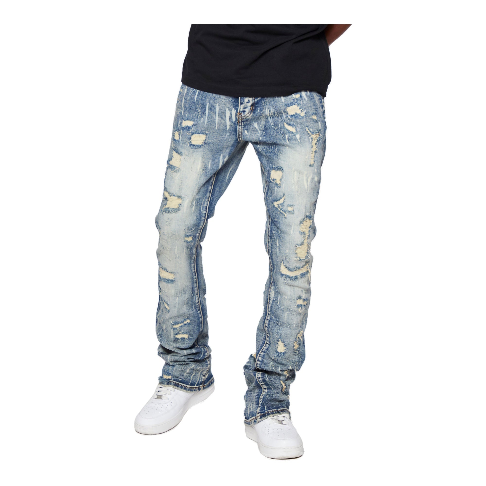 6Th Nbrhd River Valley Men's Jeans - Distressed Wash