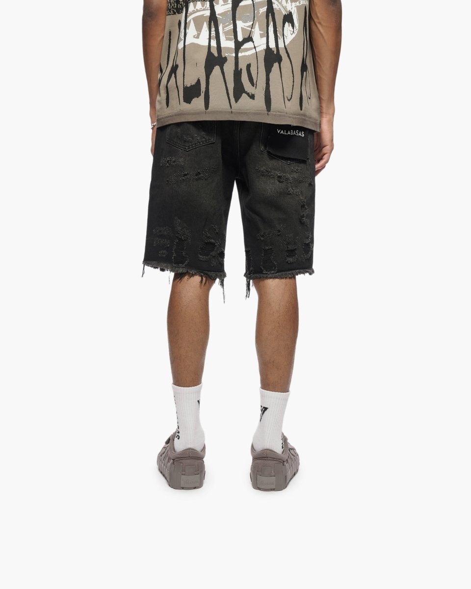 Clipped Jorts Black Washed - Valabasas