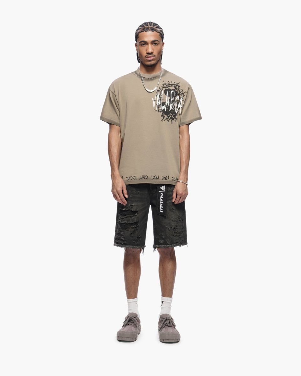 Clipped Jorts Black Washed - Valabasas