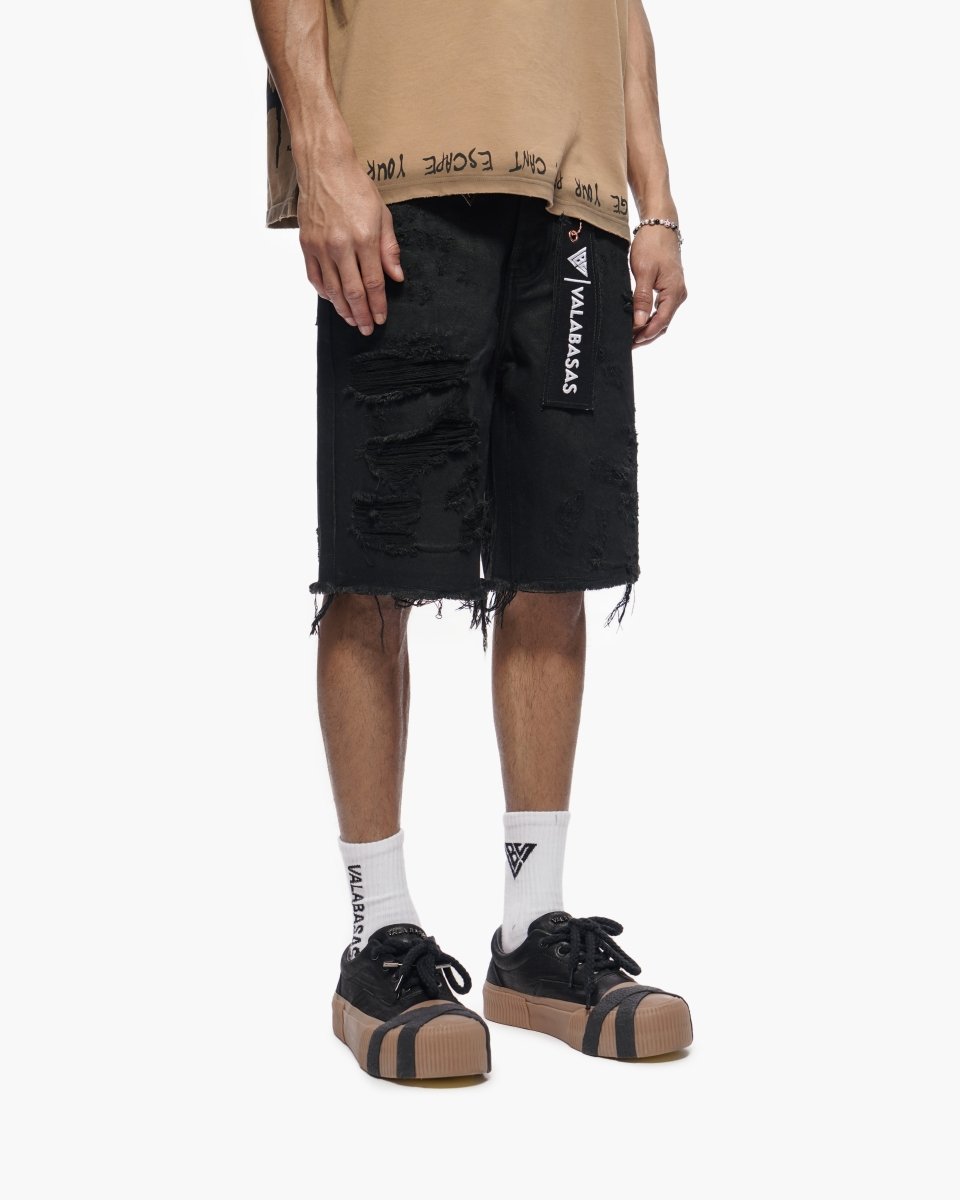 Clipped Jorts Black Waxed - Valabasas