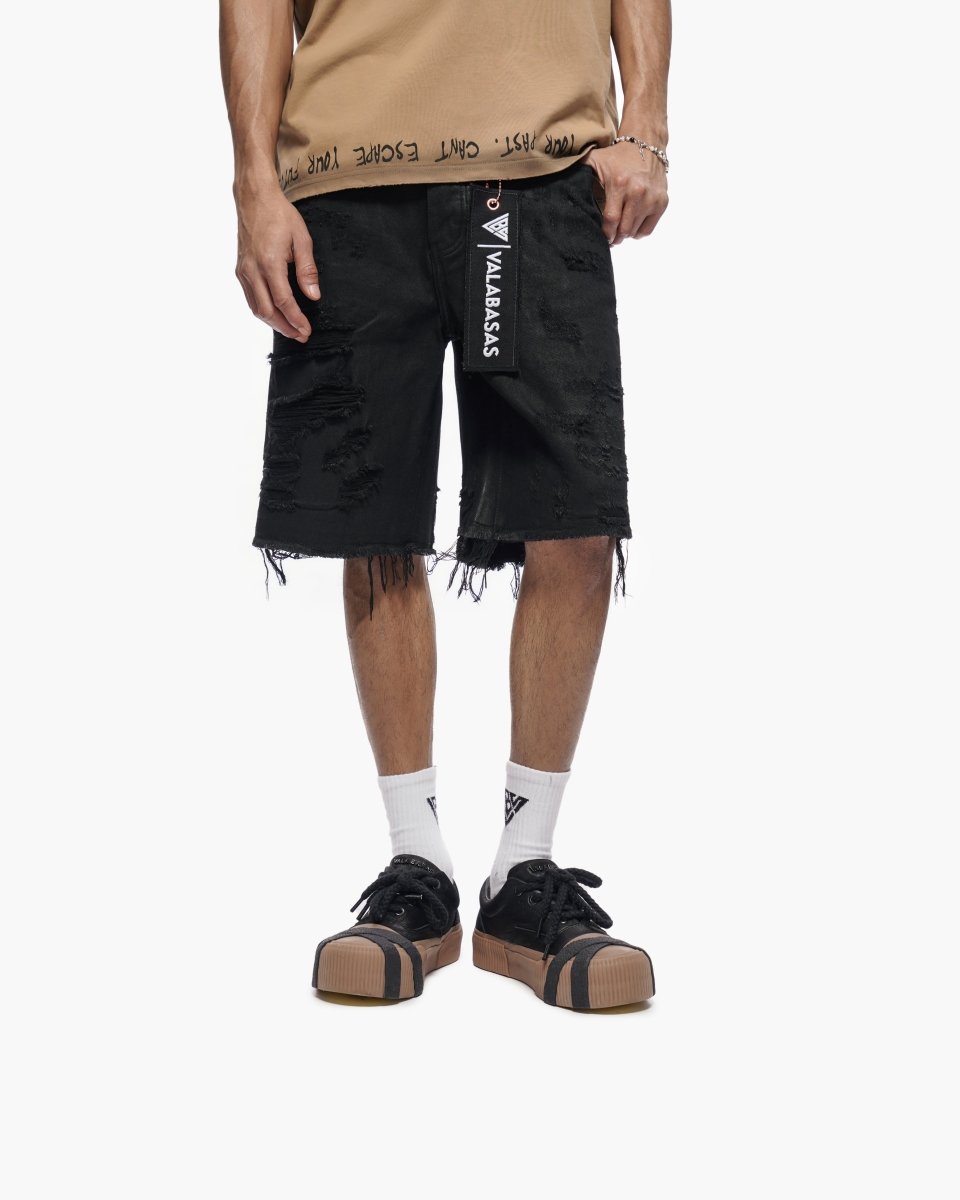 Clipped Jorts Black Waxed - Valabasas