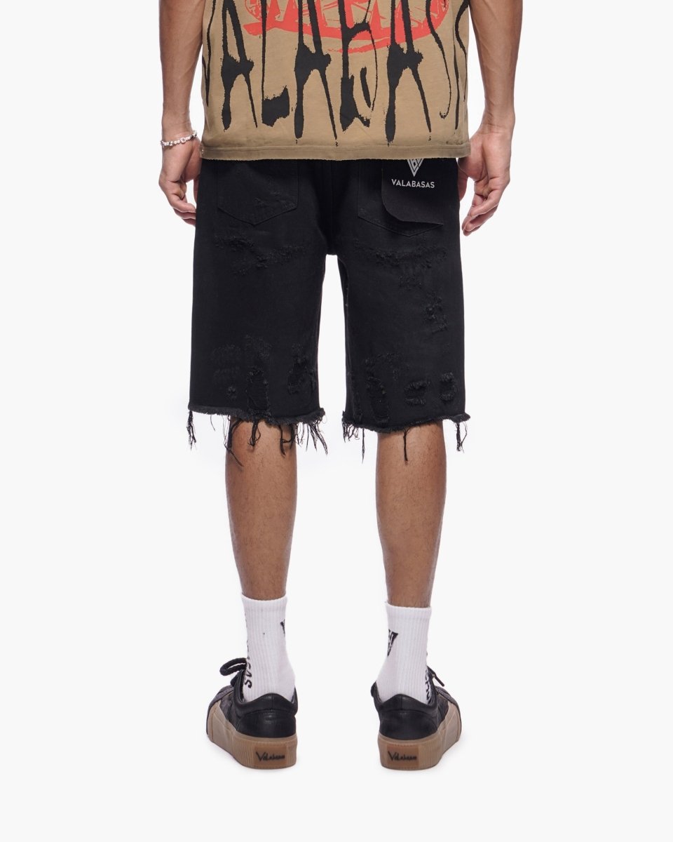 Clipped Jorts Black Waxed - Valabasas