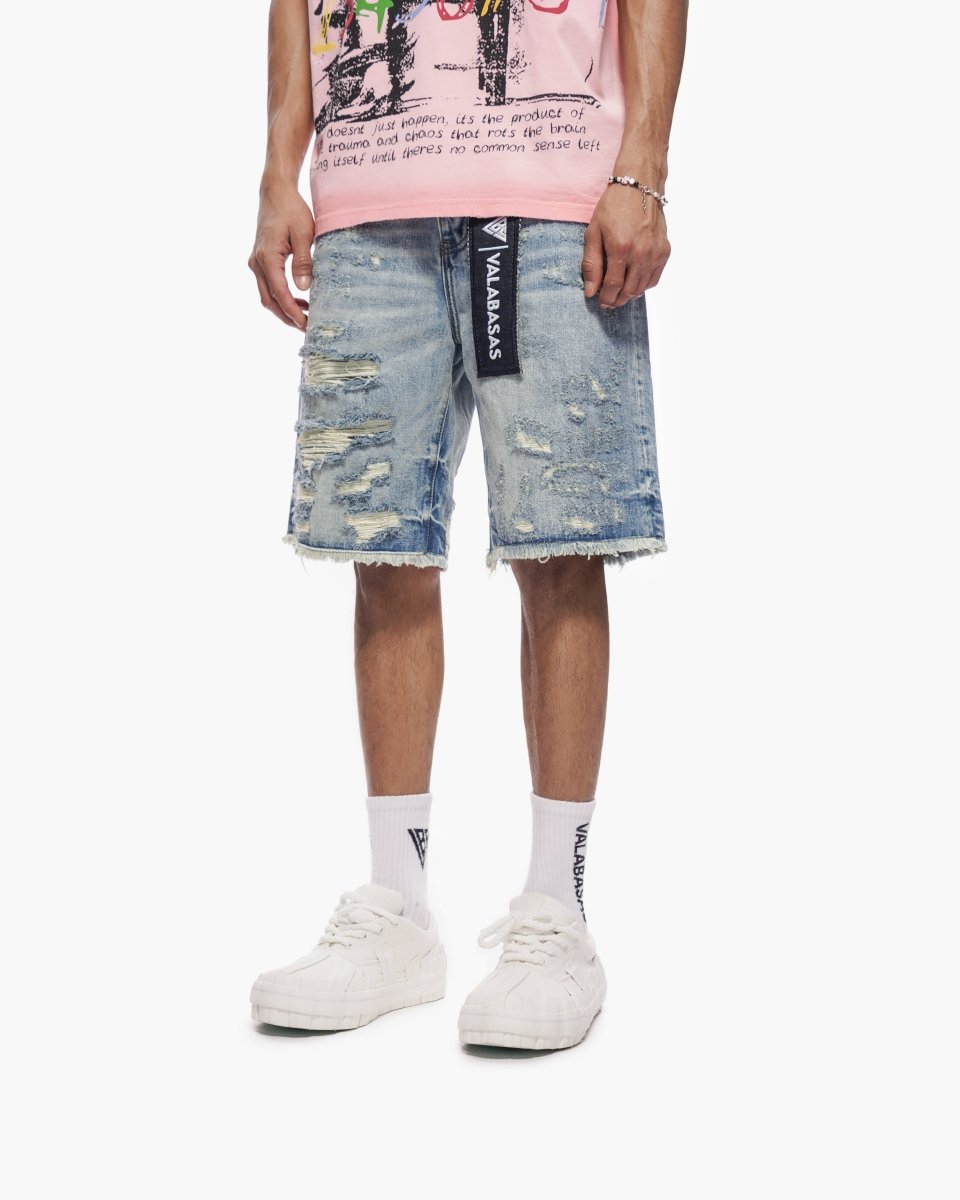 Clipped Jorts Blue Washed - Valabasas