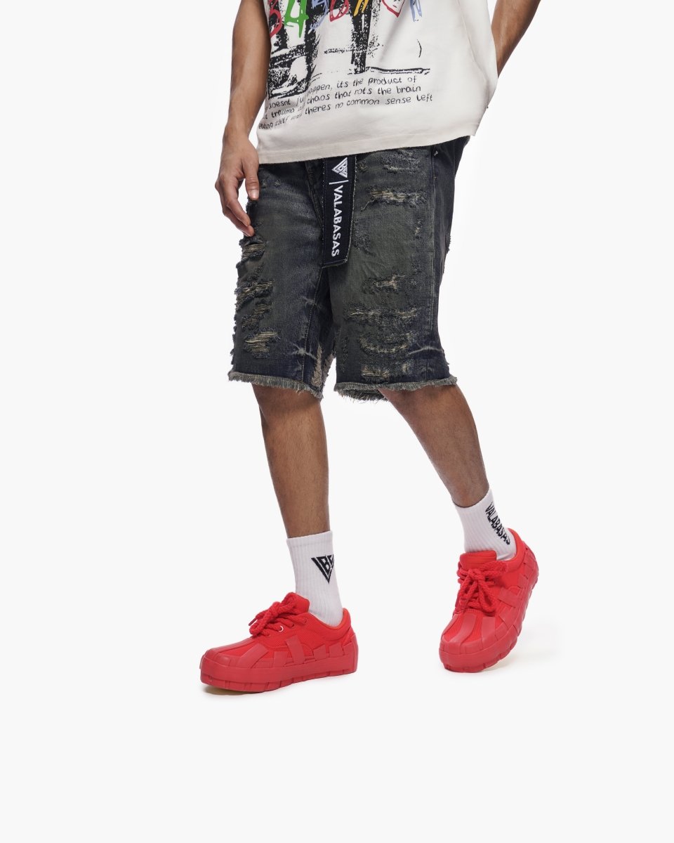 Clipped Jorts Dark Dirty Blue - Valabasas