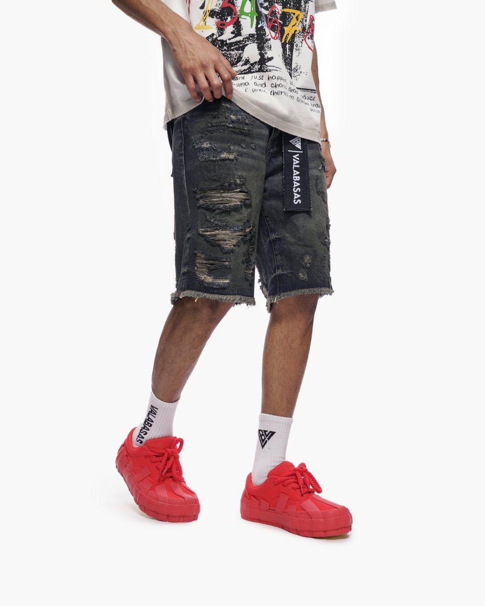 Clipped Jorts Dark Dirty Blue - Valabasas