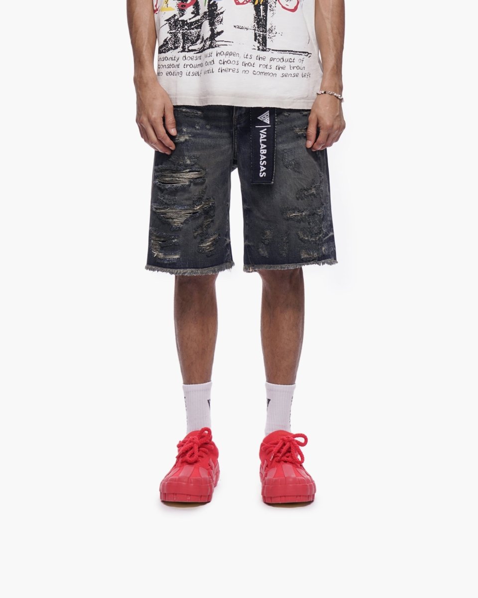 Clipped Jorts Dark Dirty Blue - Valabasas