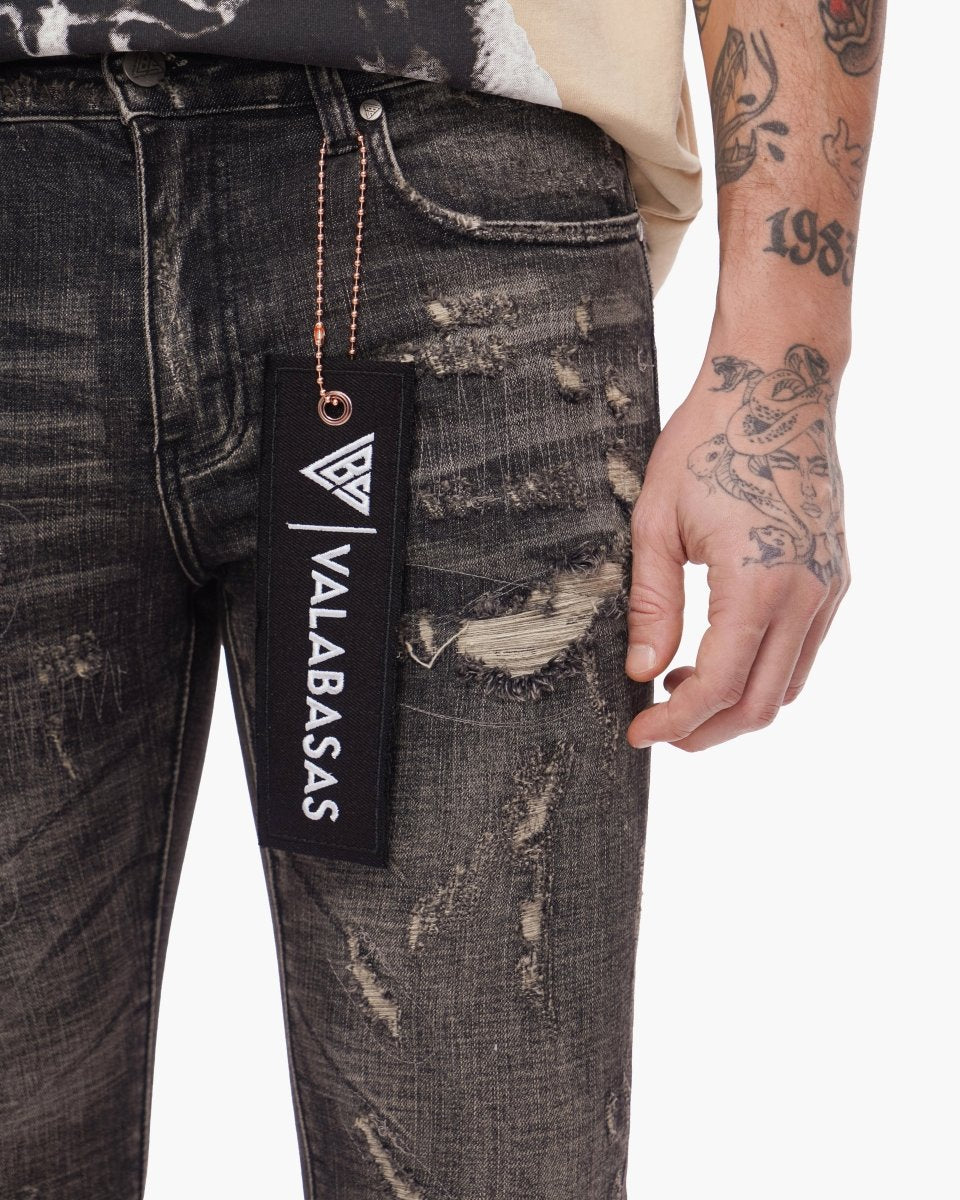 Collage Skinny Denim Grey Vintage Wash - Valabasas