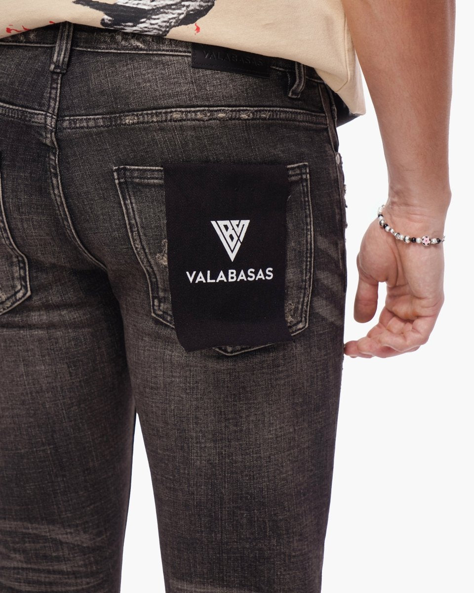 Collage Skinny Denim Grey Vintage Wash - Valabasas
