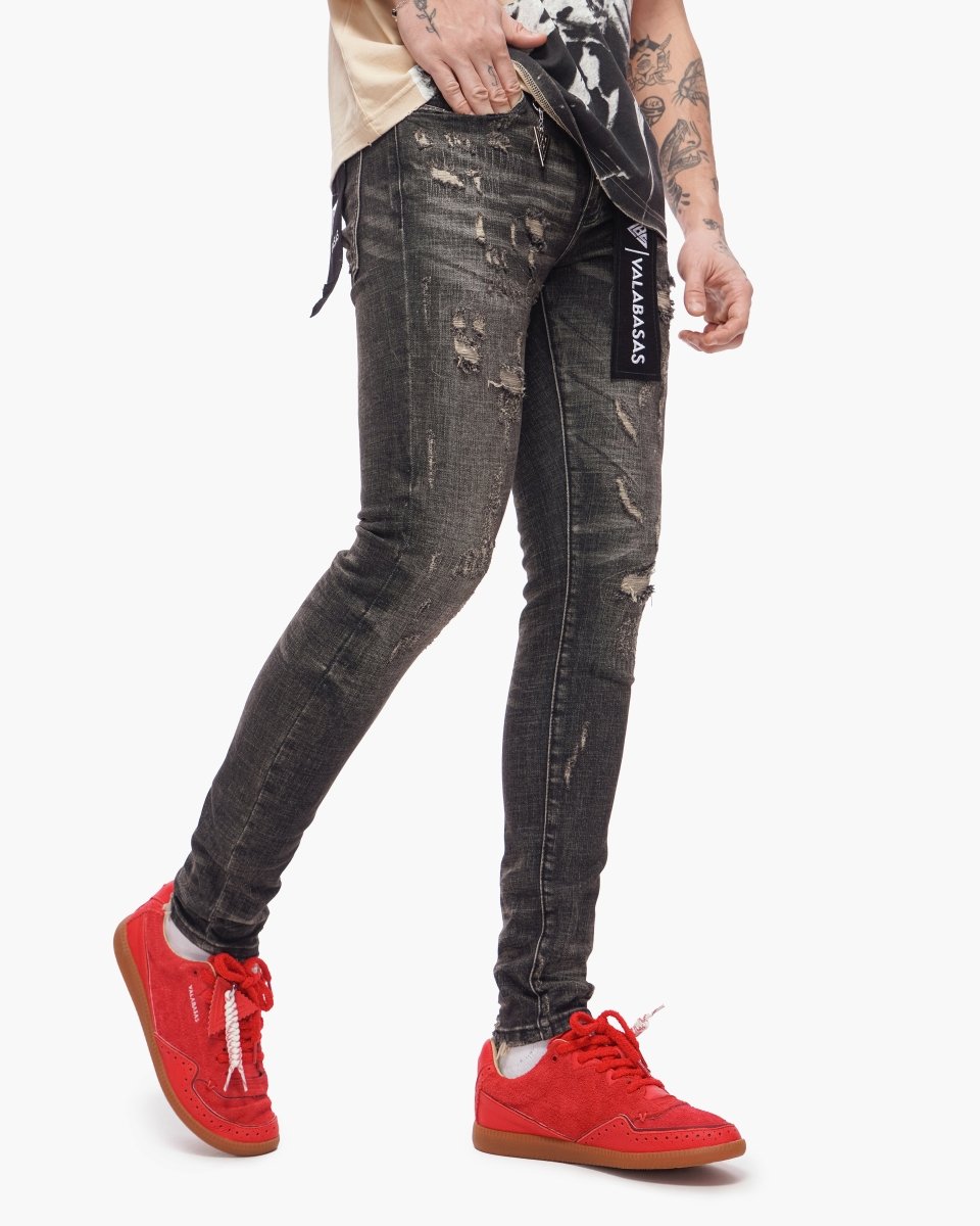 Collage Skinny Denim Grey Vintage Wash - Valabasas