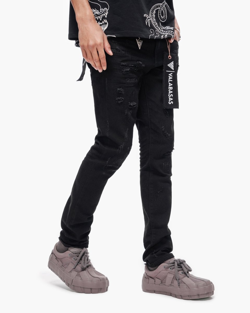 Collage Skinny Denim Jet Black - Valabasas