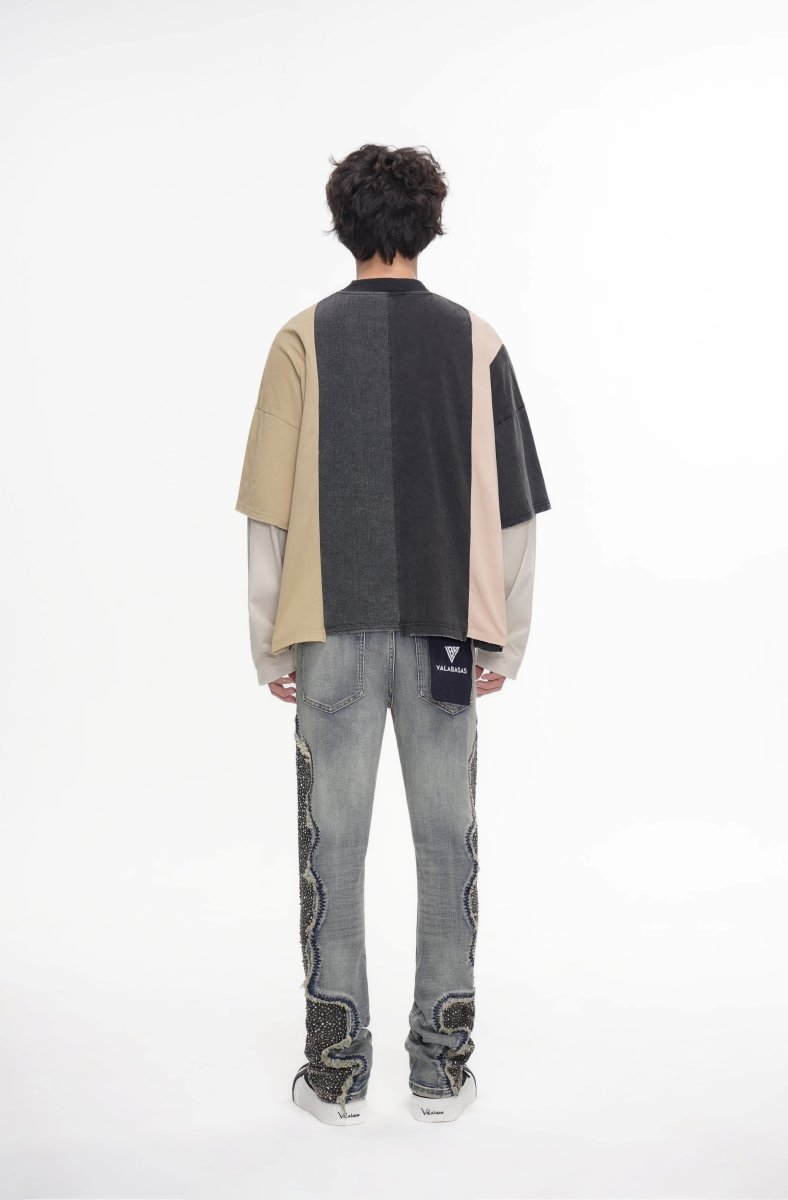Convoy Stacked Blue Grey Jeans - Valabasas