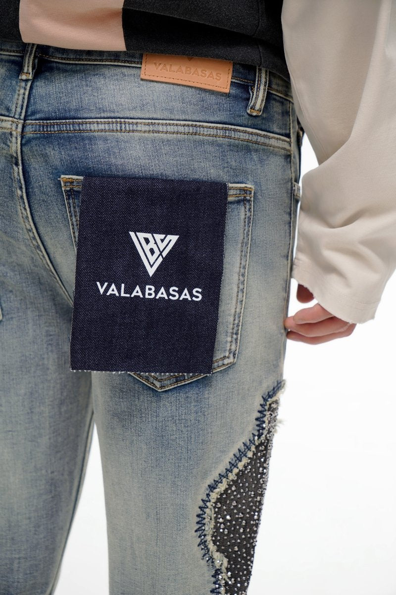 Convoy Stacked Blue Grey Jeans - Valabasas