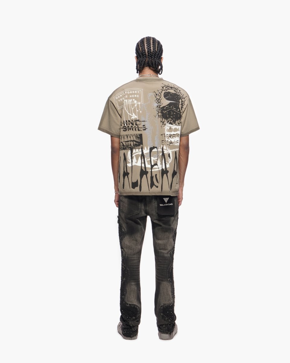 Convoy Stacked Grey Black Jeans - Valabasas