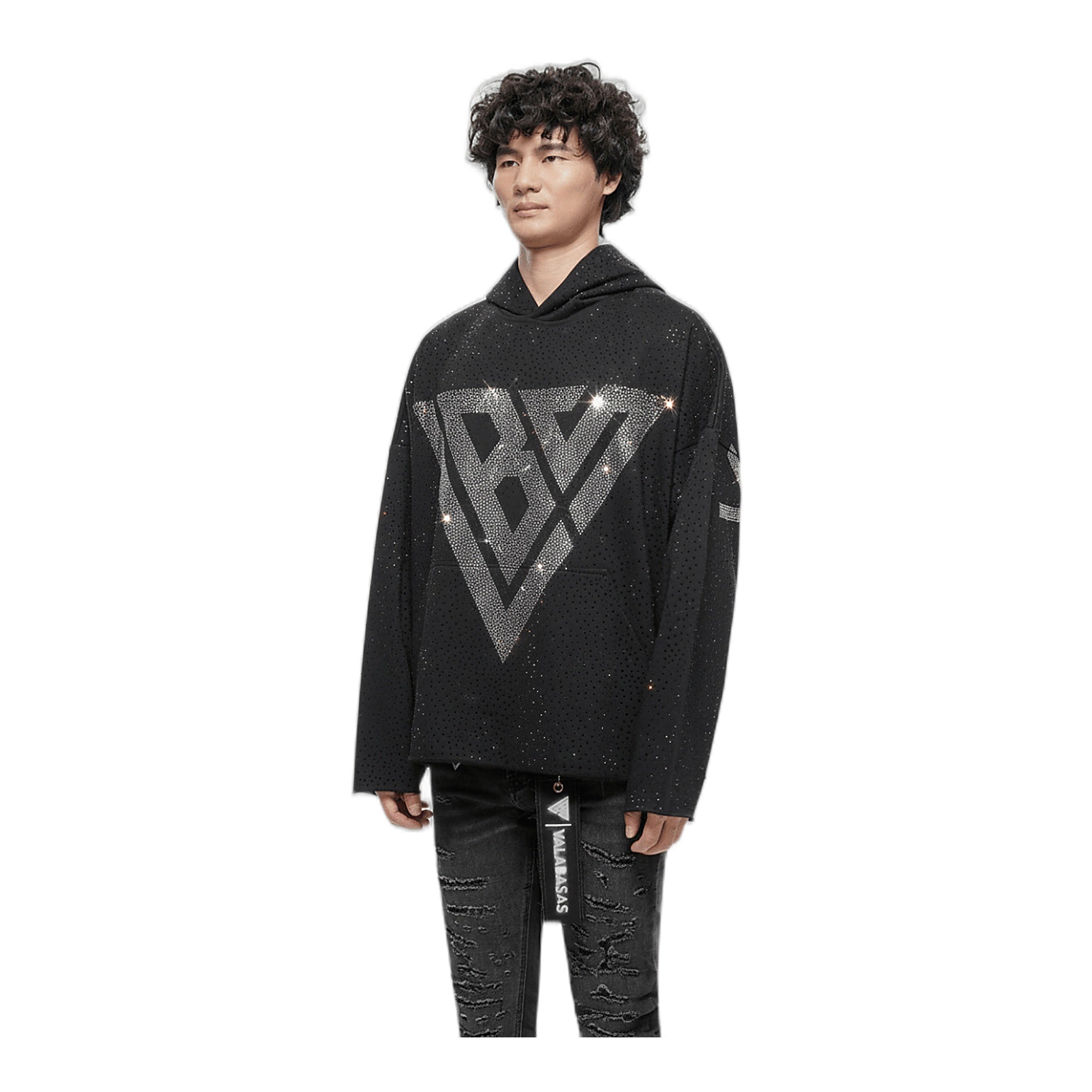 Valabasas Poppin Rhinestone Pullover Hoodie - Embellished