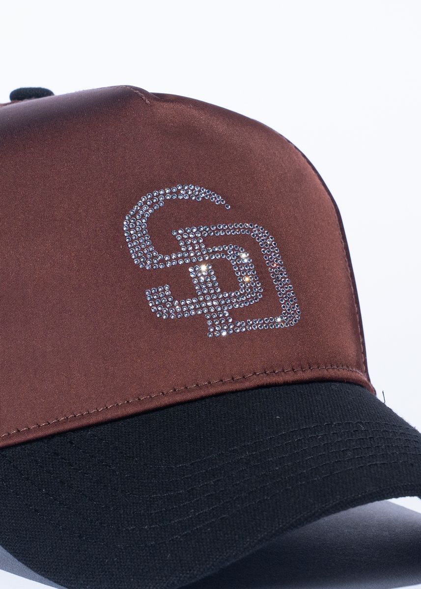 Reference Rhinestone Snapback Hat - Satin