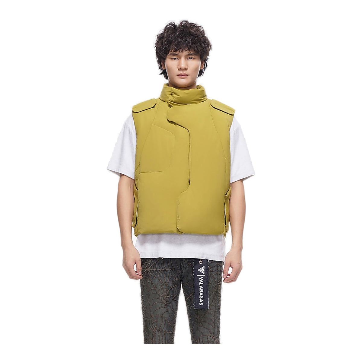 Valabasas Tucked Vest - Boxy Fit Mustard Green