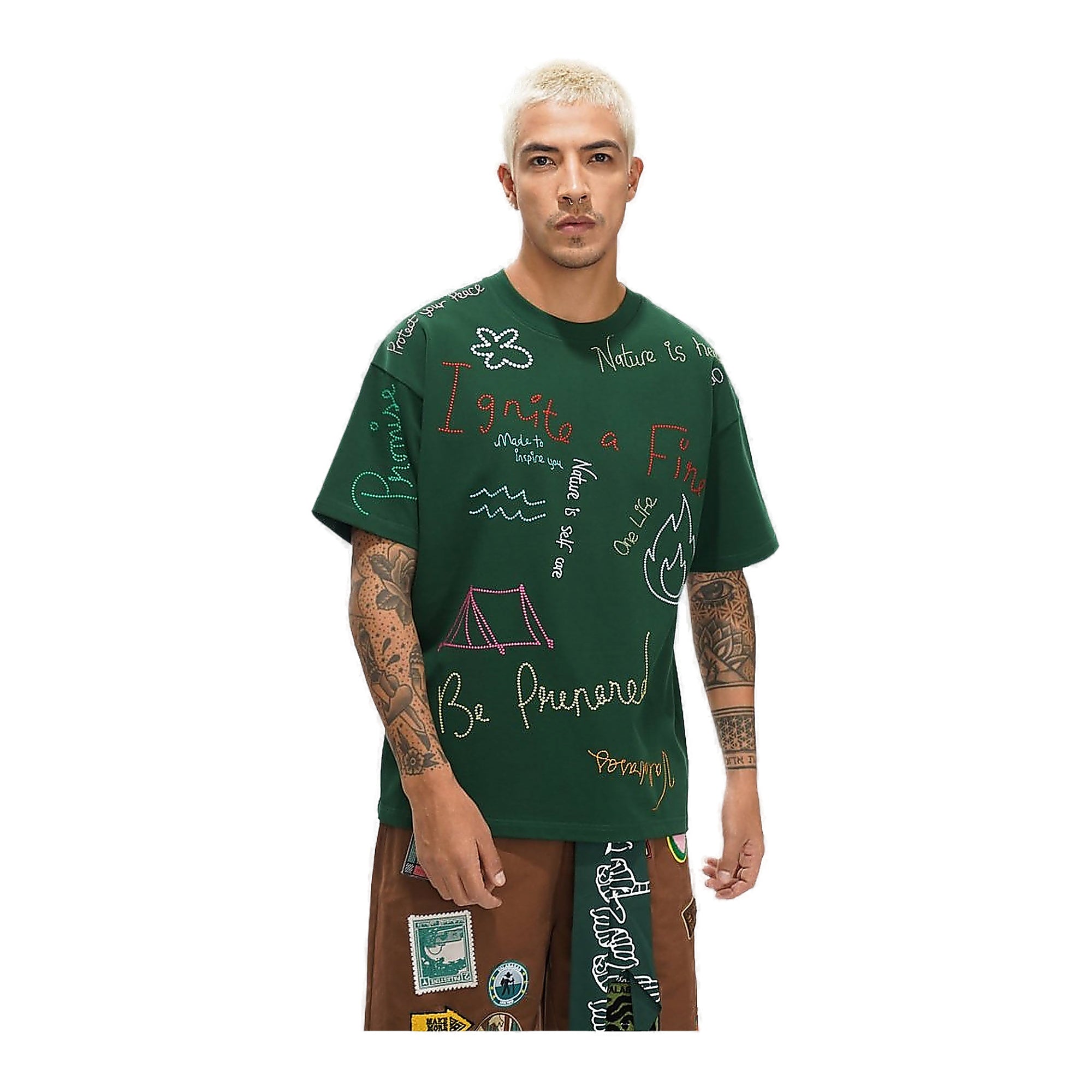 Valabasas Trailborn T-Shirt - Stitched Graphic Dark Green