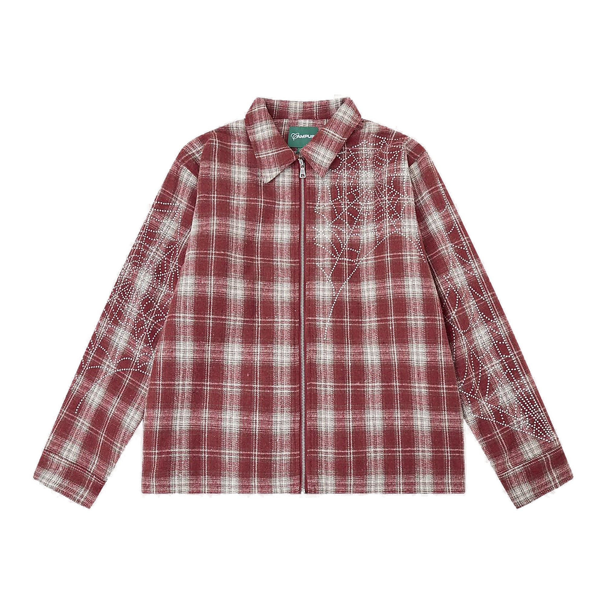 Campus Broken Web Flannel Men's Shirt - Red Plaid