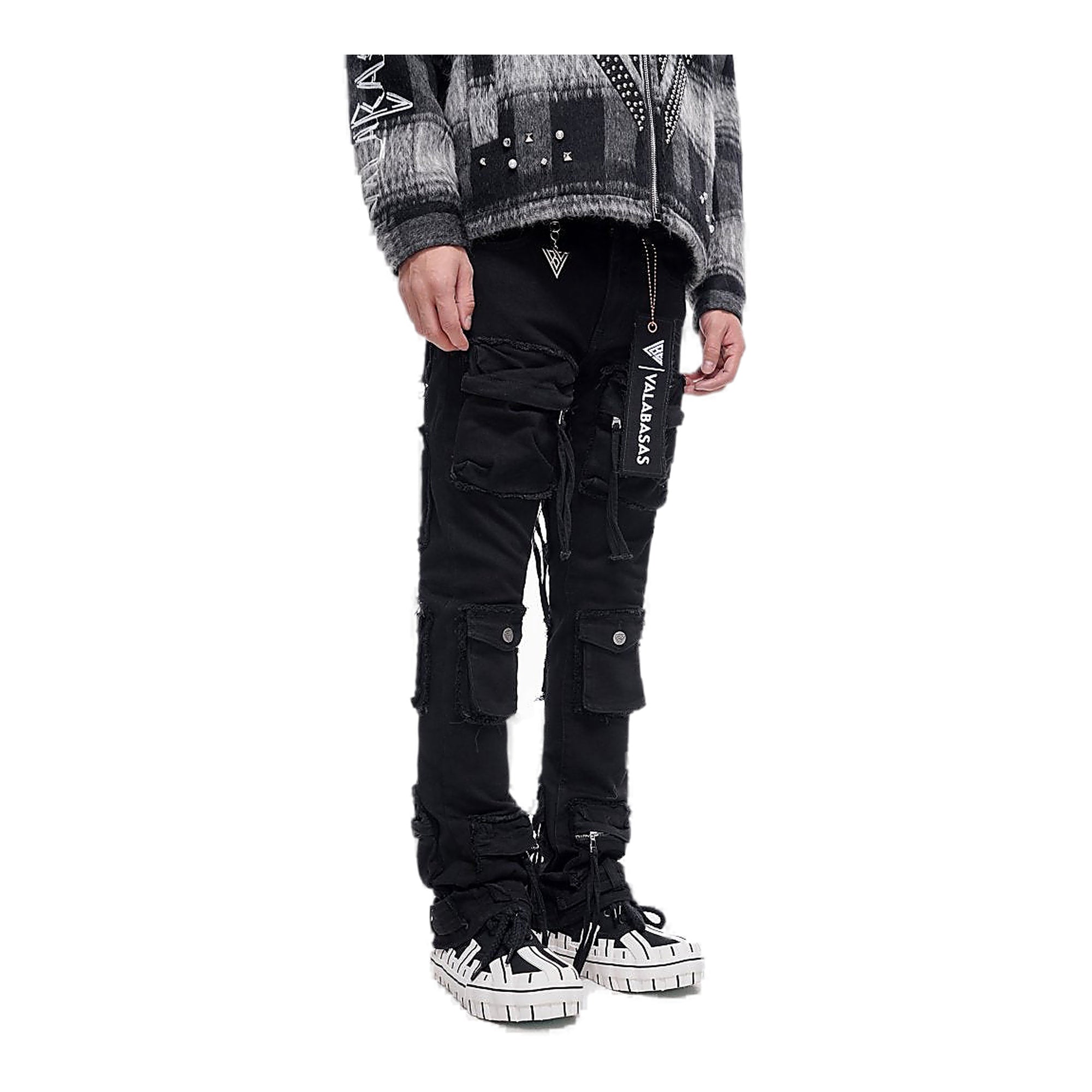 Valabasas Layered Jeans - Distressed Jet Black