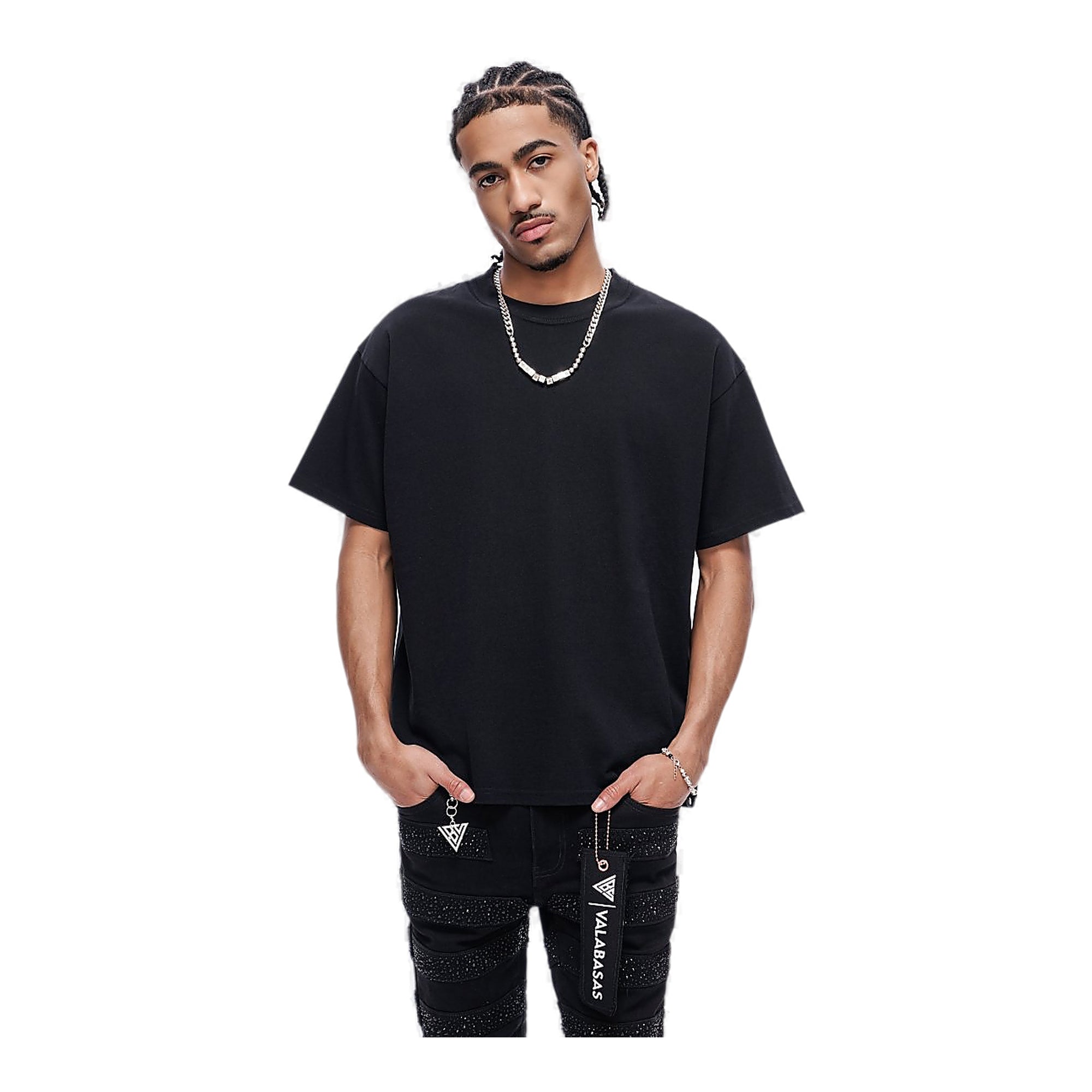 Valabasas Ribbed Tee - Relaxed Fit Black