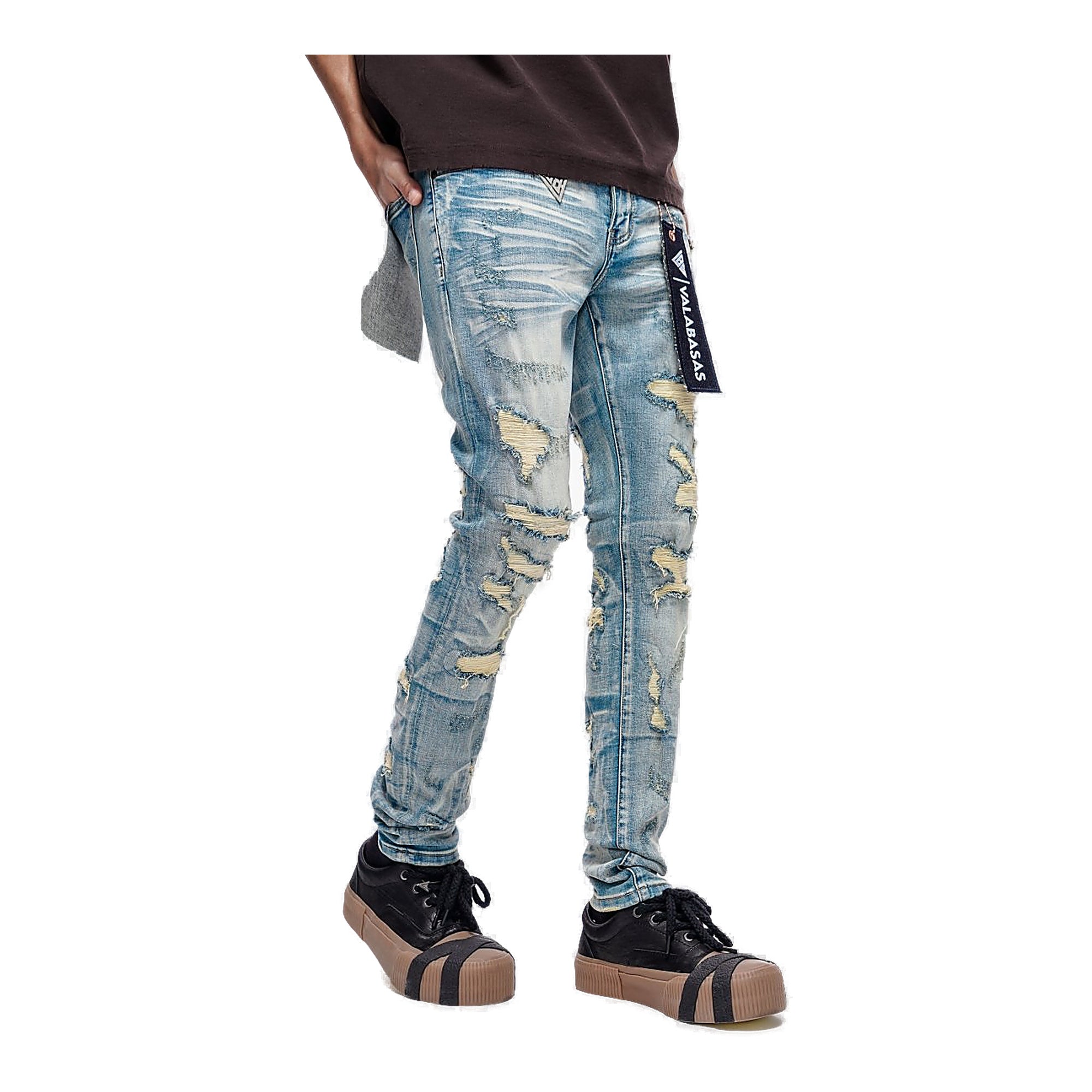 Valabasas Frayed Skinny Jeans - Distressed