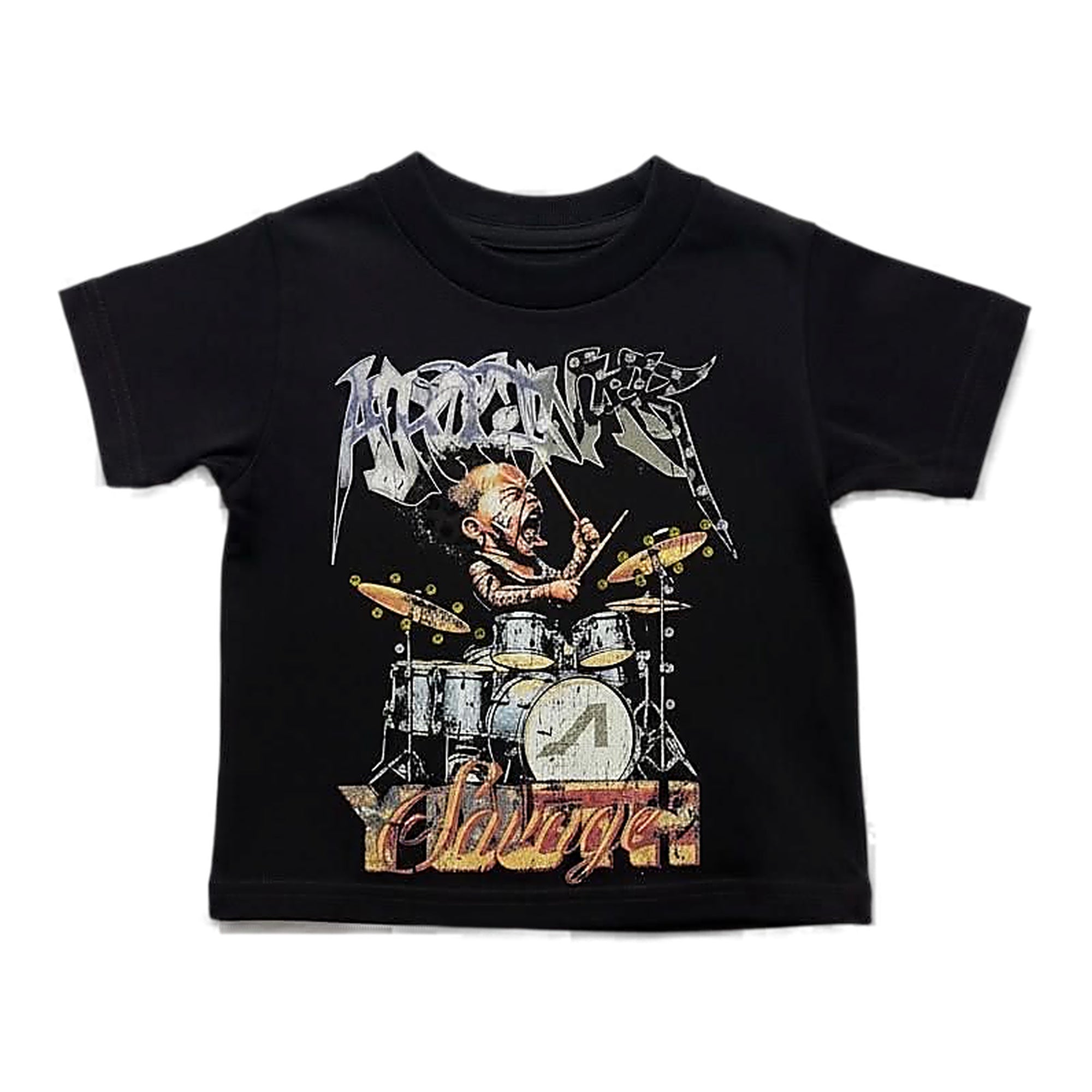 Apolinar Savage Drums Kids T-Shirt - Graphic Black