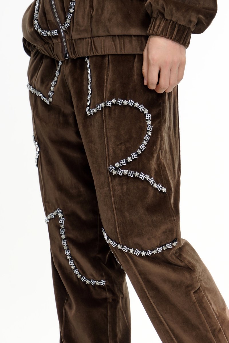 Dahlia Velvet Pants Brown - Valabasas
