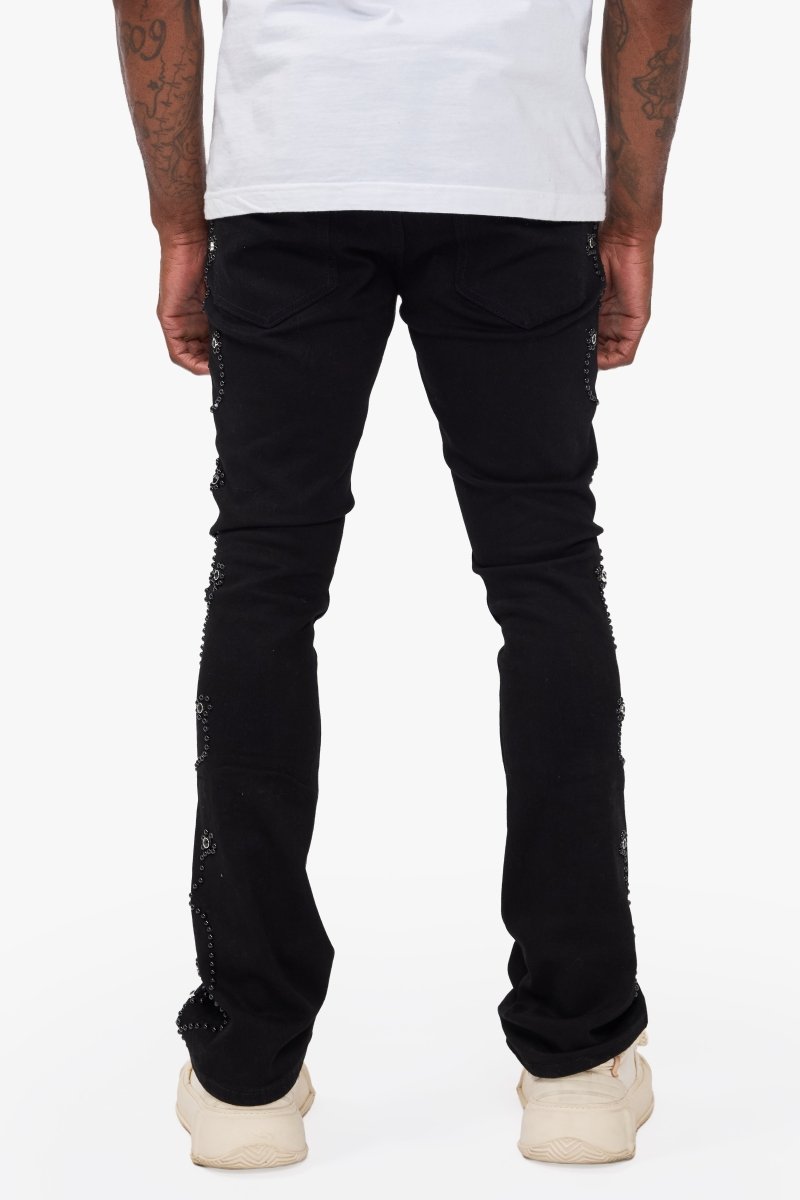 Dat Jet Black Stacked Jeans - Valabasas