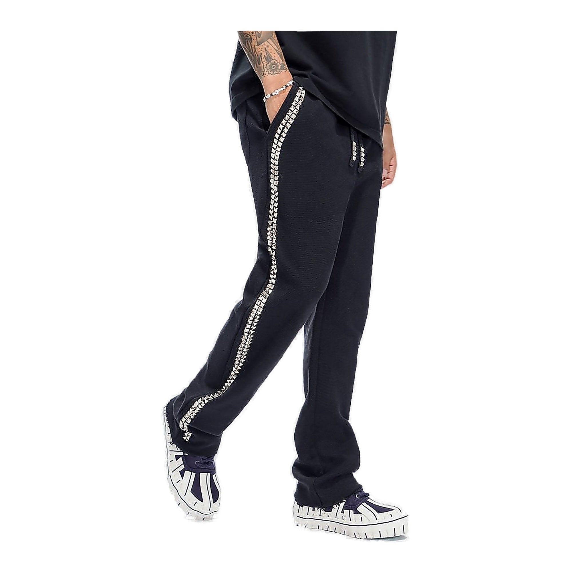 Valabasas Studded Sweatpants - Metallic Detail Black