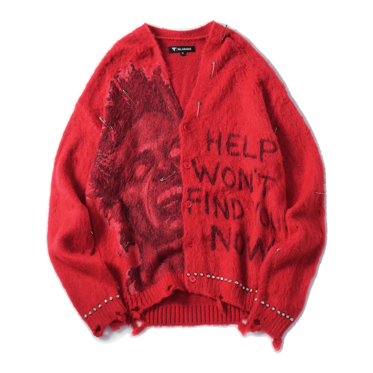 Valabasas Can't Hide Sweater - Distressed Red