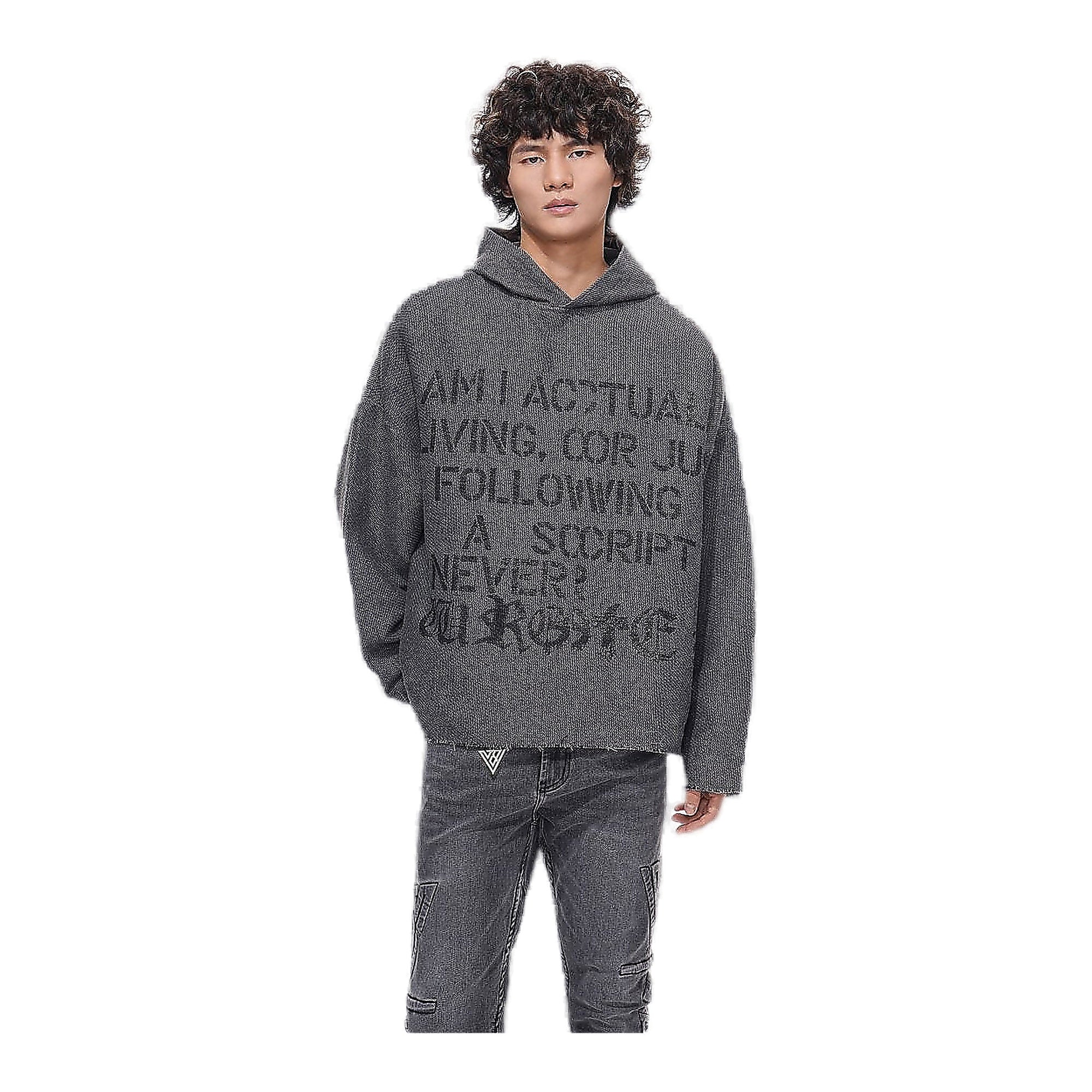 Valabasas Text Graphic Hoodie - Oversized Black