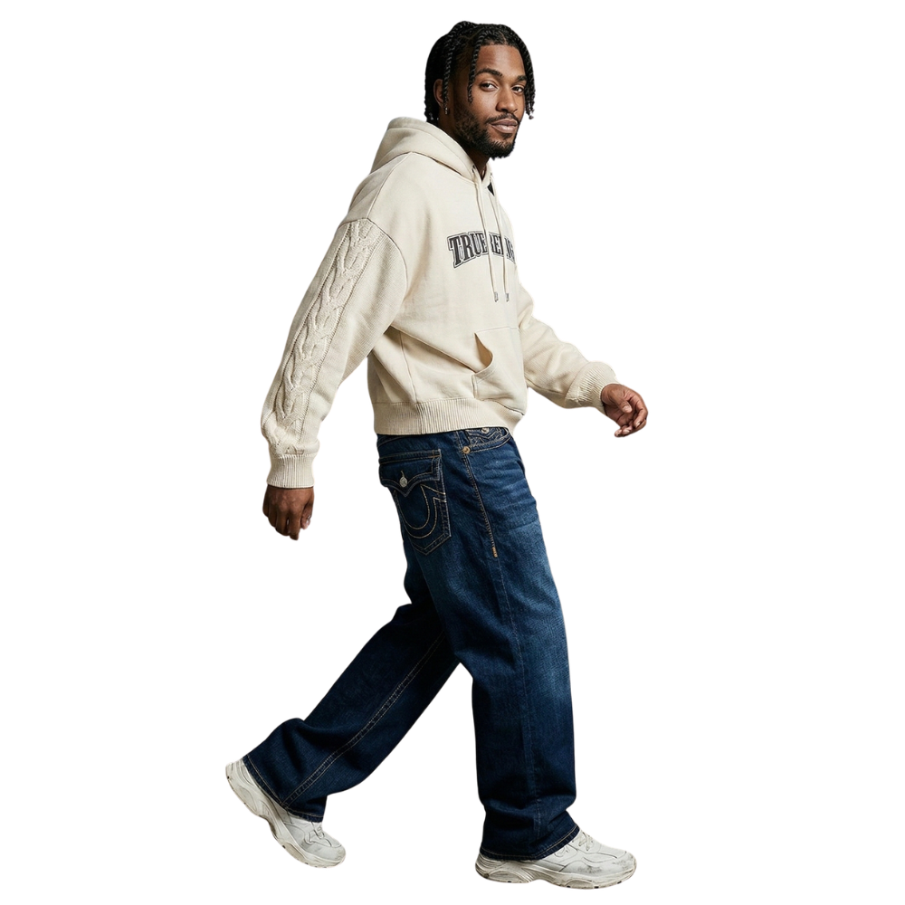 True Religion Emb Pullover Sweater Hoodie