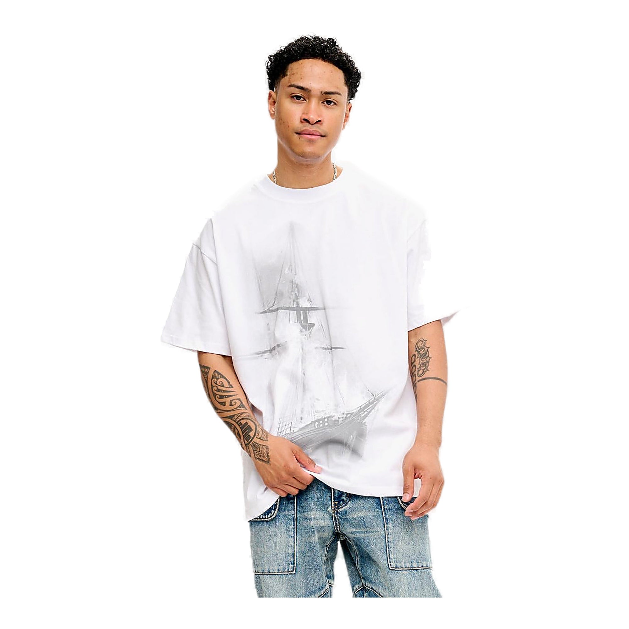 Silnt Chptrs Ship Tee - Oversized Graphic