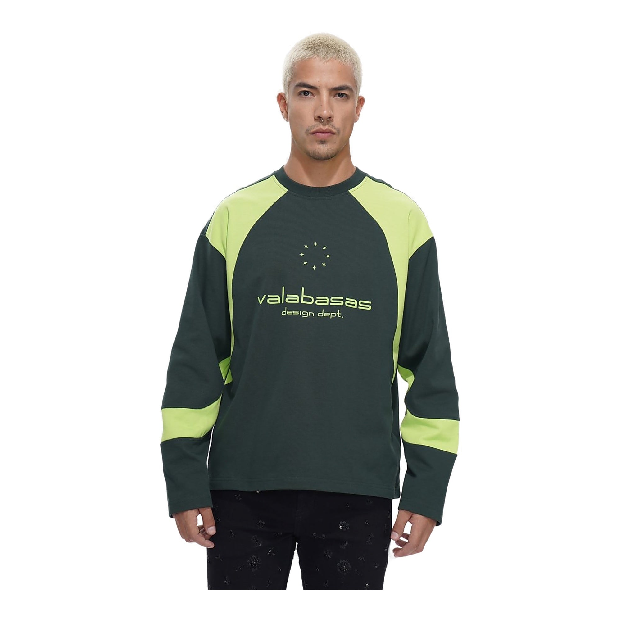 Valabasas System Green Crew Neck Sweatshirt - Dark Green