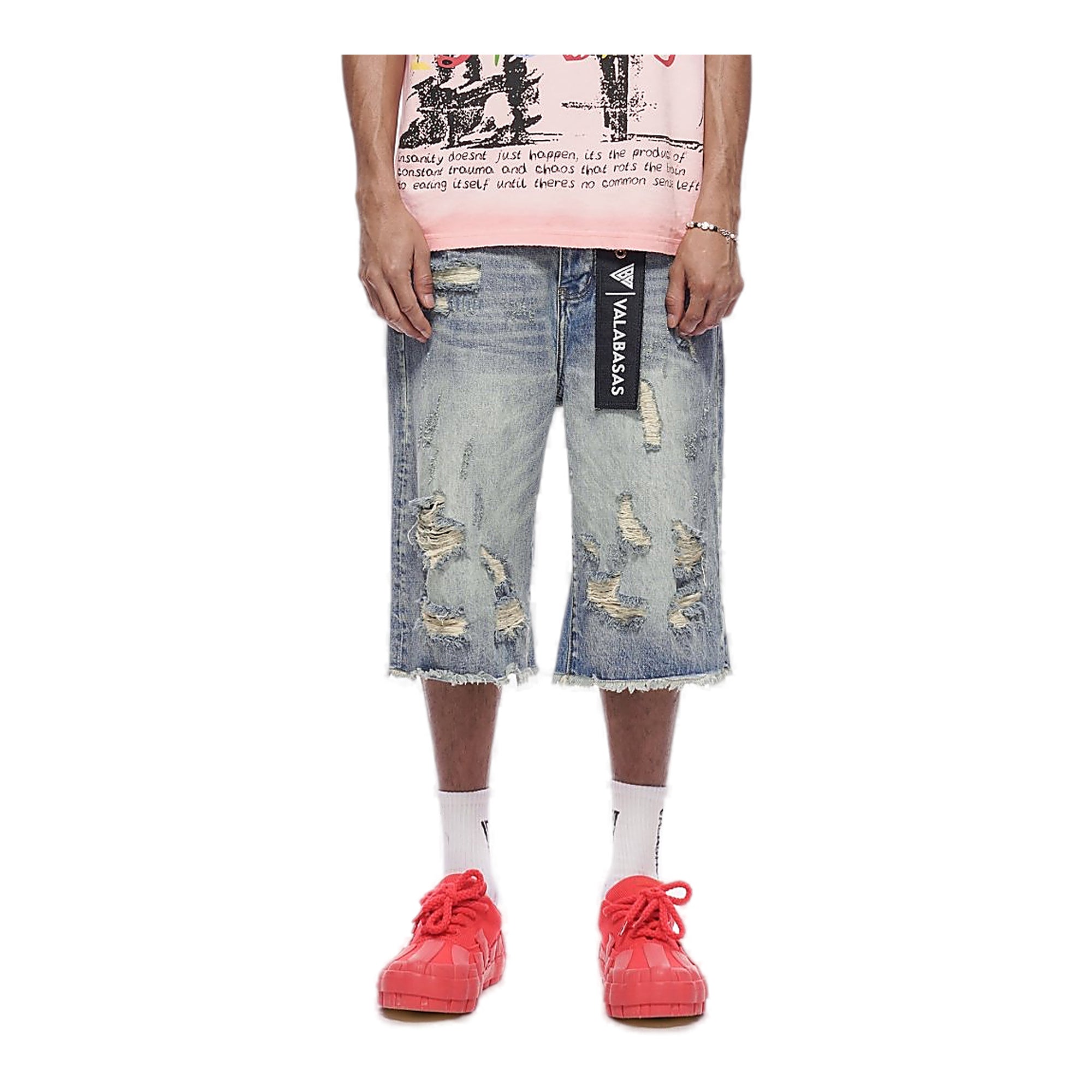 Valabasas Snap Shorts - Distressed