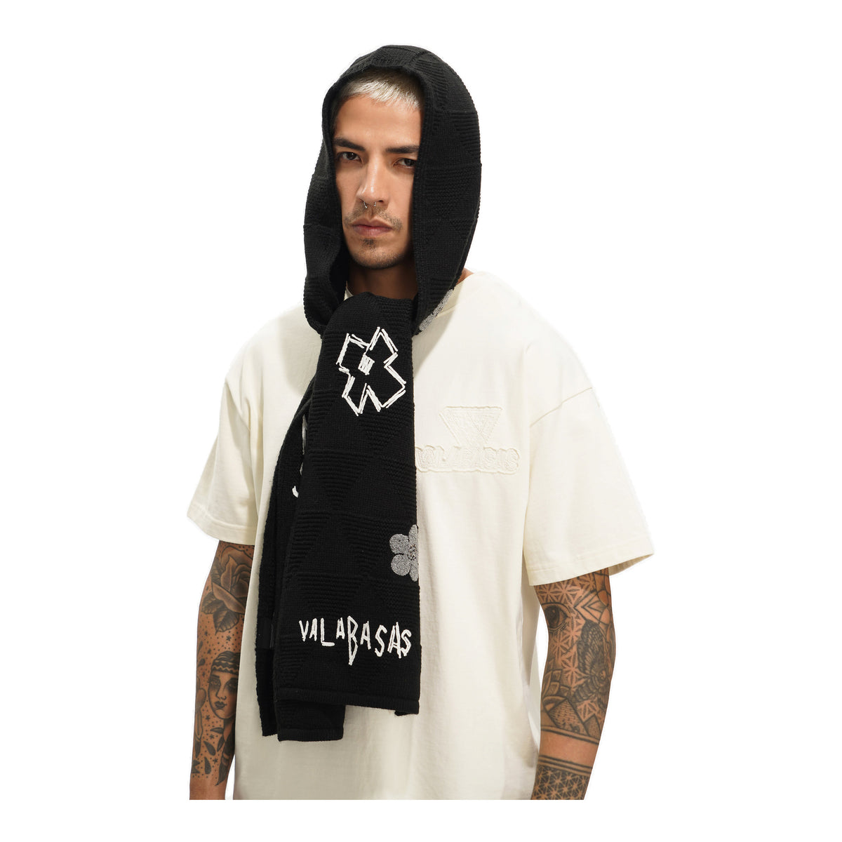 Valabasas Contrast Scarf - Graphic Black