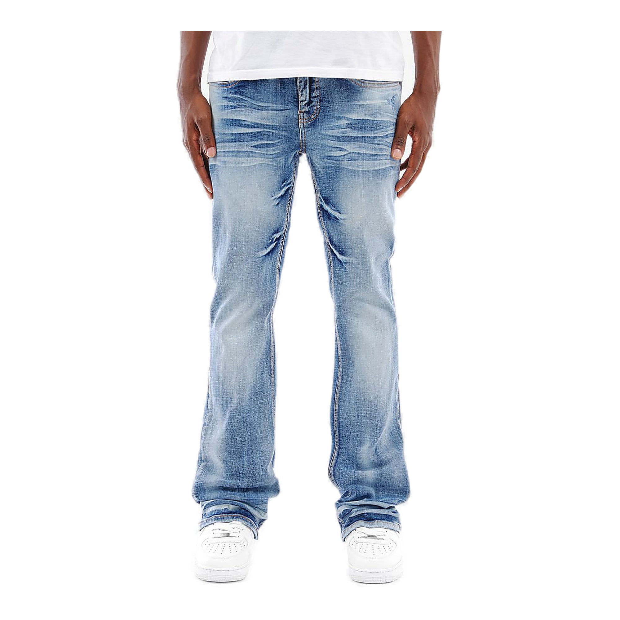 Copper Rivet Whisker Jeans - Flare Fit