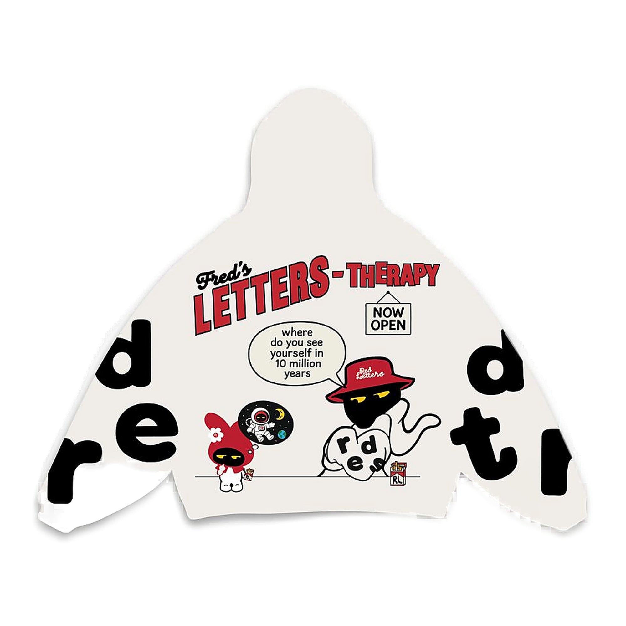Red Letters Therapy Scattered Hoodie - White