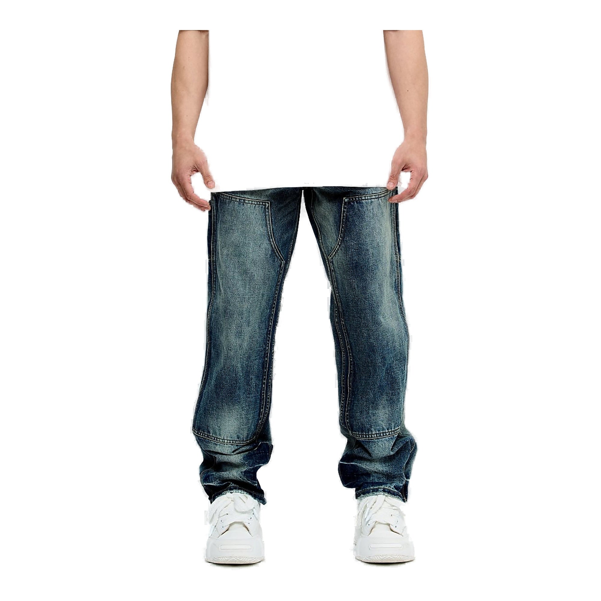 Valabasas Mr. Straight Medium Wash Men's Jeans - Distressed